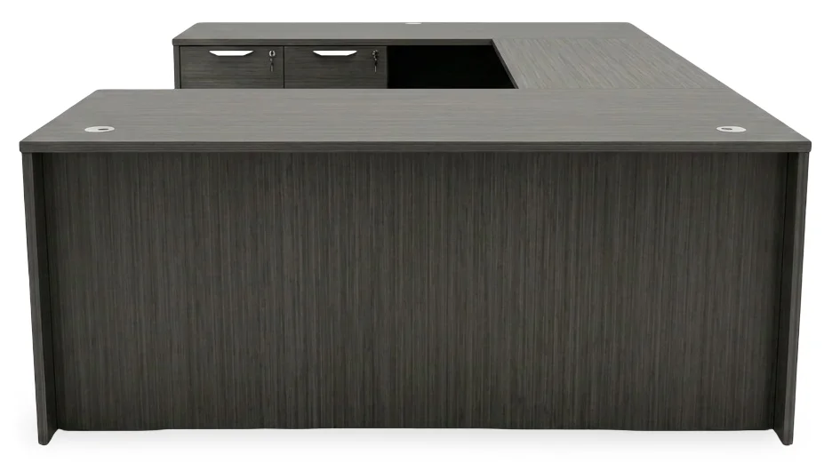 U Shaped Standing Desk with Drawers