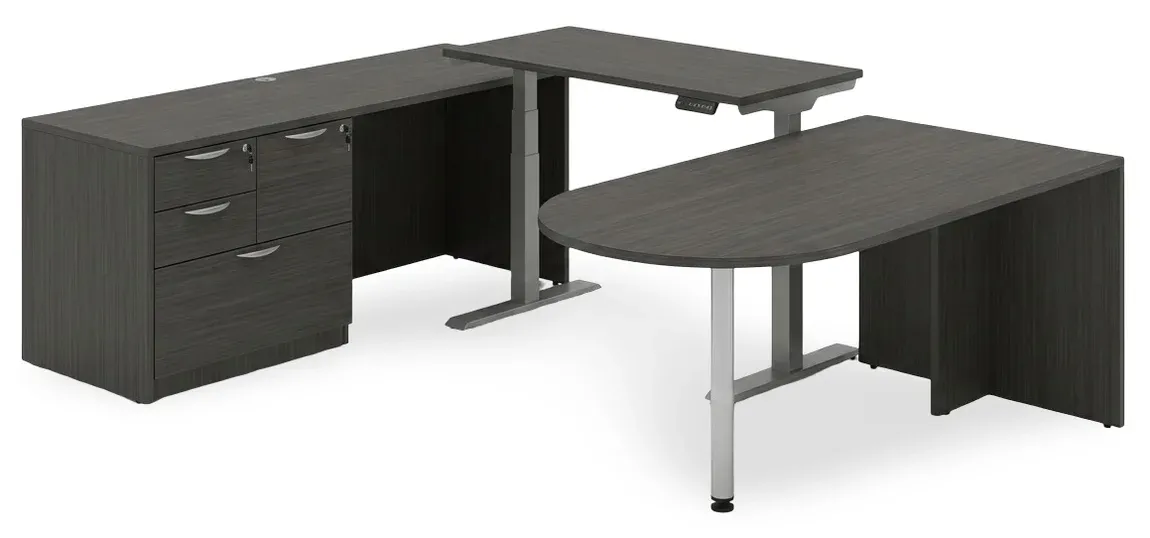 U Shaped Peninsula Standing Desk