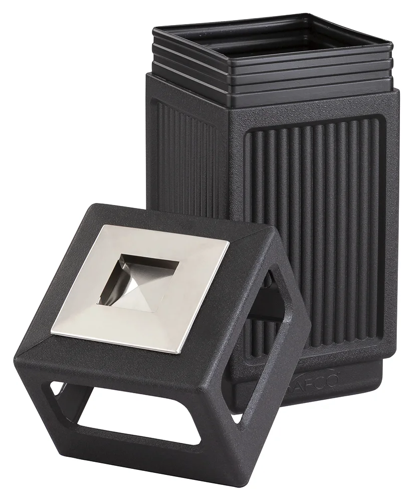Outdoor Trash Can with Ashtray