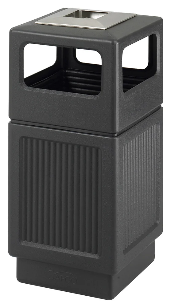 Outdoor Trash Can with Ashtray