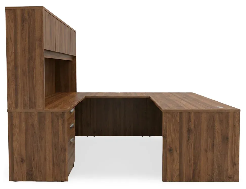 U Shaped Desk with Hutch