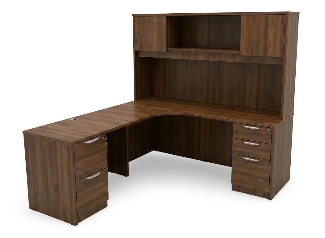 L Shaped Desk with Hutch