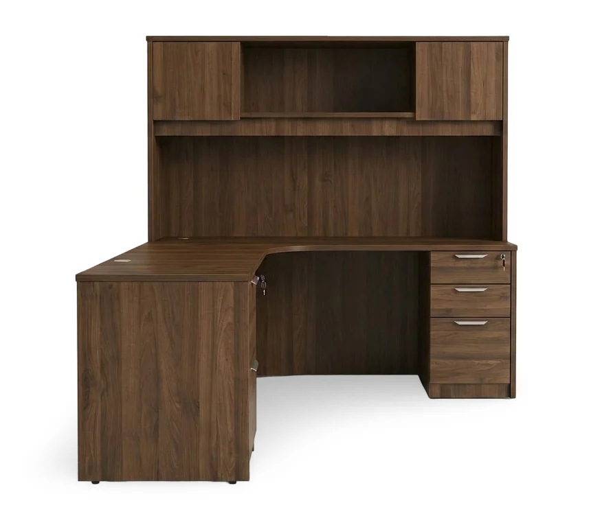 L Shaped Desk with Hutch