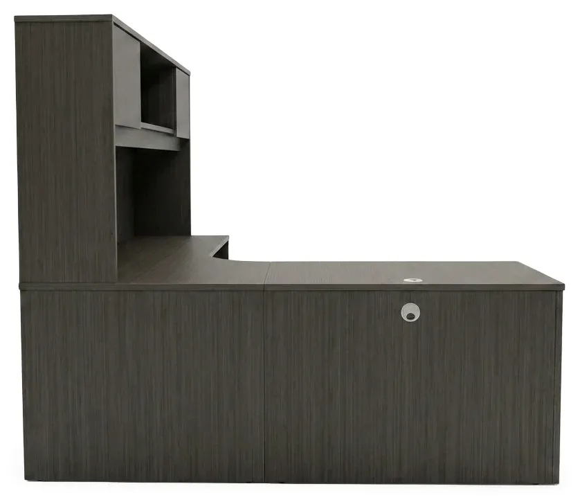 L Shaped Desk with Hutch