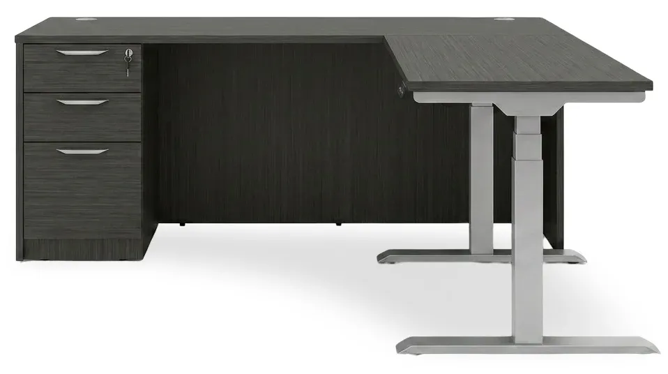 L Shaped Sit Stand Desk
