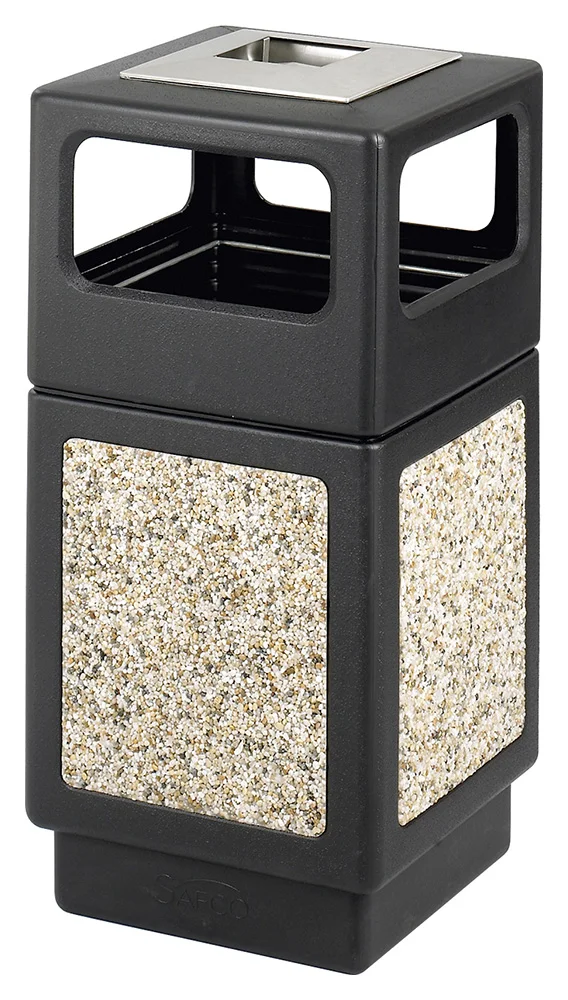 Outdoor Trash Can with Ashtray