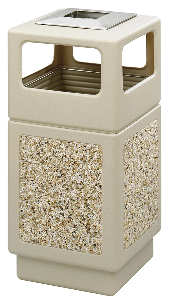 Outdoor Trash Can with Ashtray