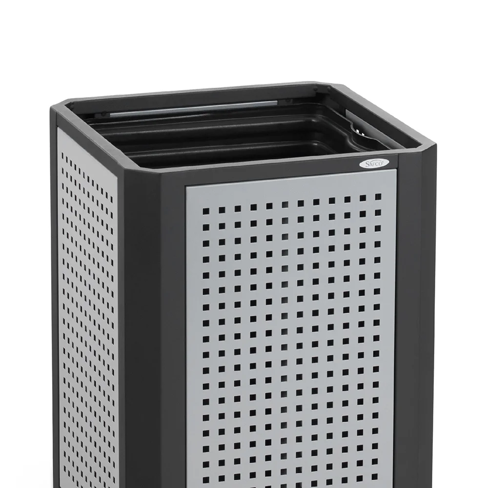 Steel Trash Can with Ashtray