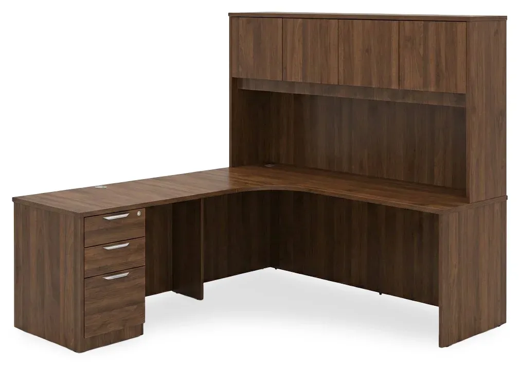 L Shaped Desk with Hutch