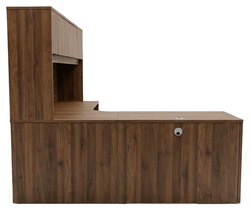 L Shaped Desk with Hutch