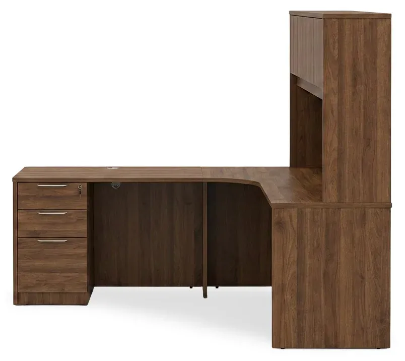 L Shaped Desk with Hutch