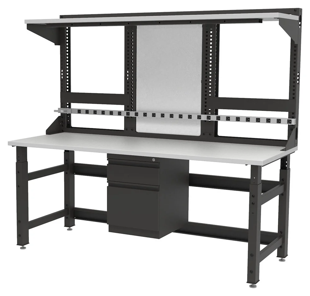 Industrial Workbench with Drawers