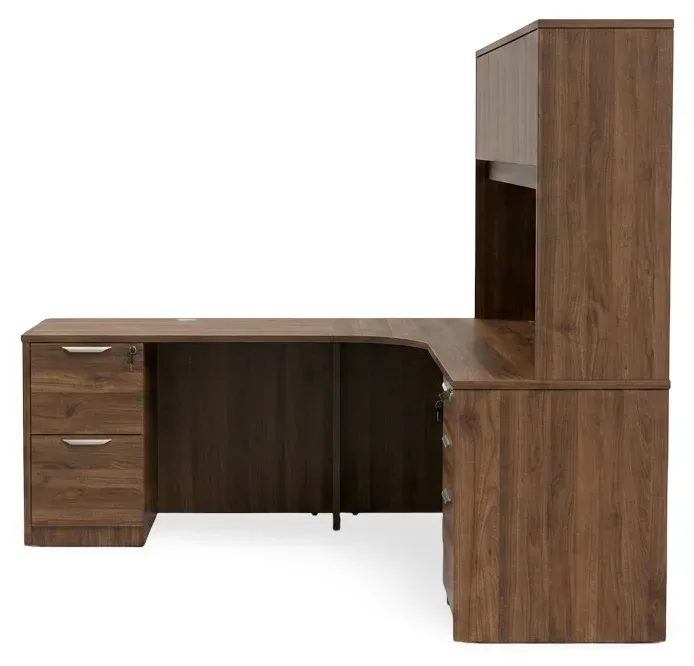 L Shaped Desk with Hutch