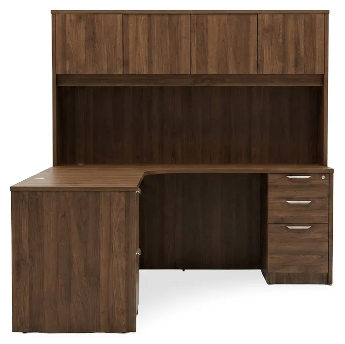 L Shaped Desk with Hutch
