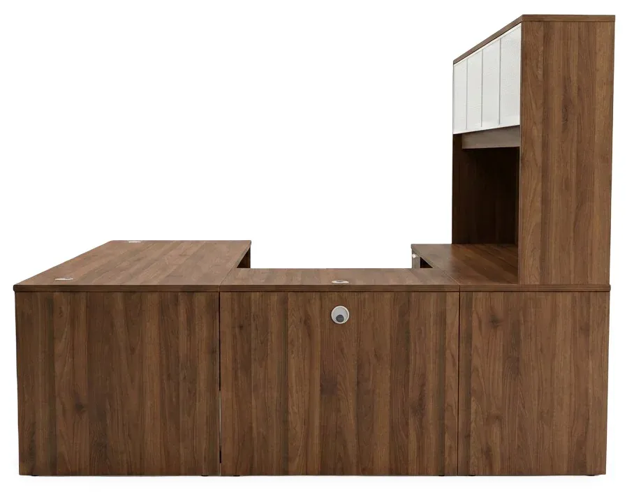 U Shaped Desk with Hutch