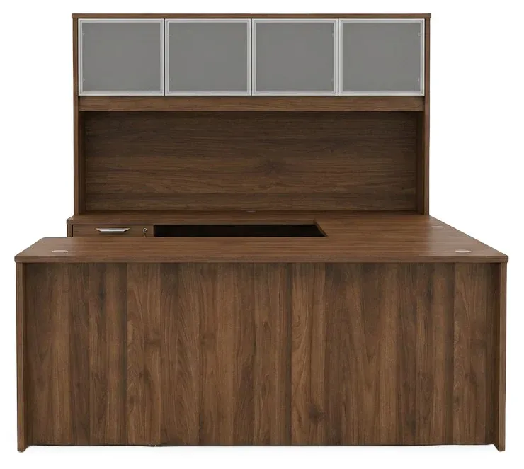 U Shaped Desk with Hutch