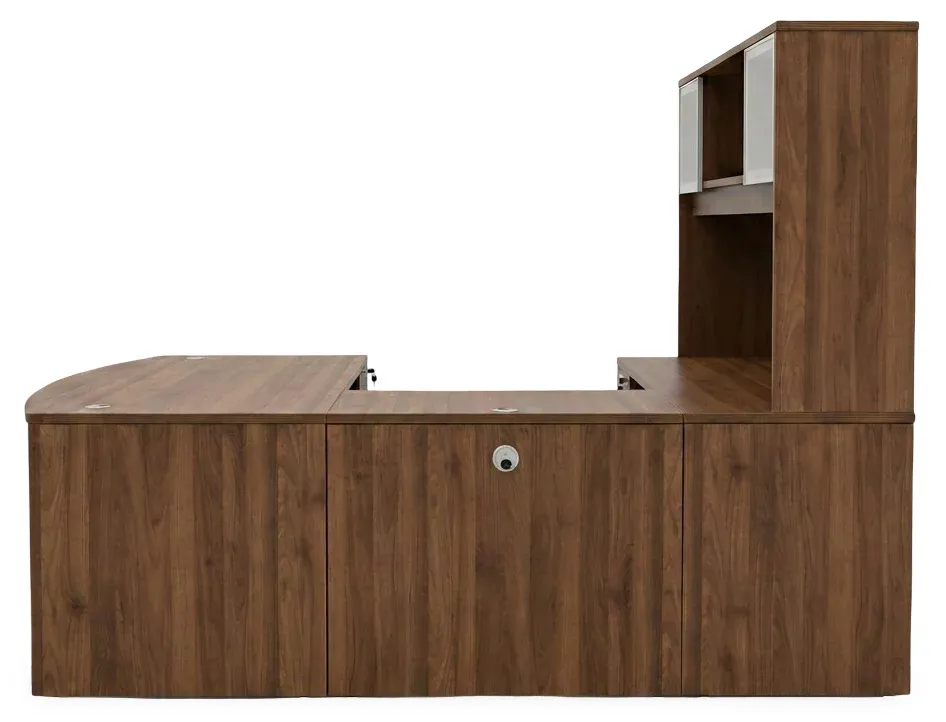 Bow Front U Shape Desk with Hutch