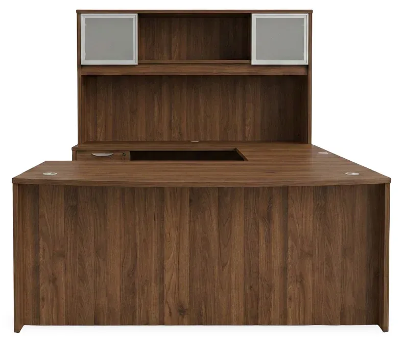 Bow Front U Shape Desk with Hutch
