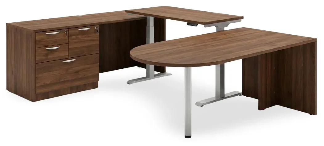 U Shaped Peninsula Standing Desk