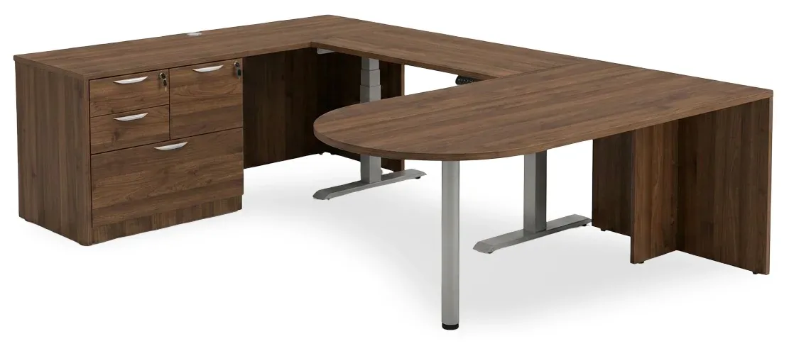 U Shaped Peninsula Standing Desk