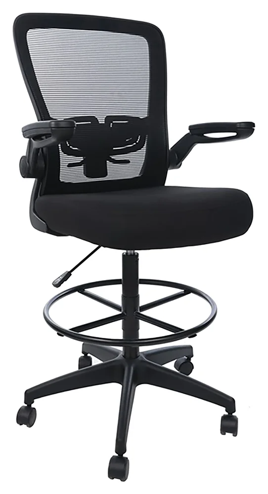 fullsize office stool chair with flip arms 1
