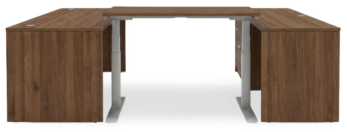 U Shaped Standing Desk with Drawers