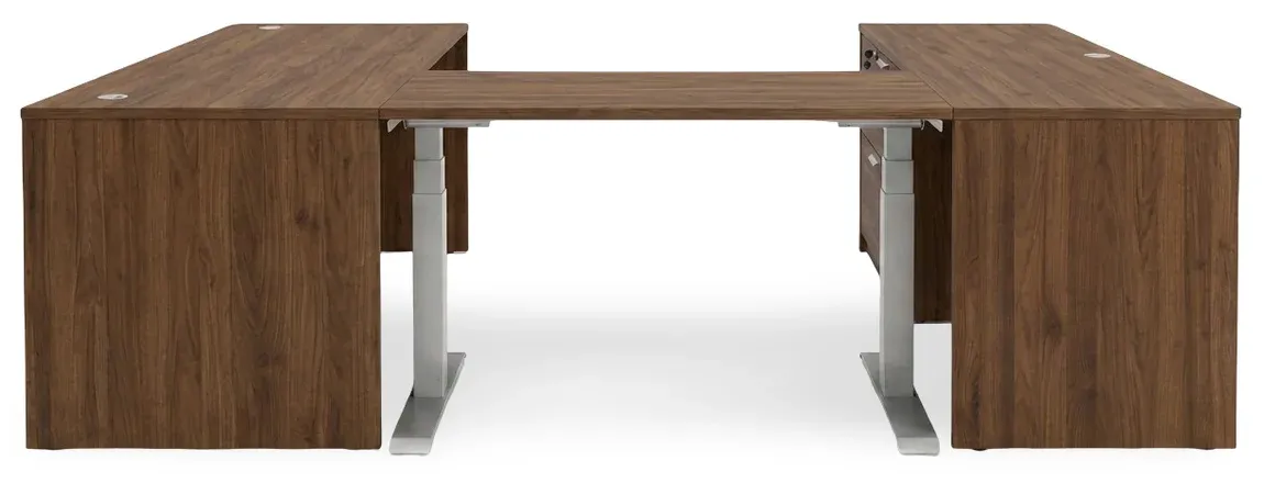 U Shaped Standing Desk with Drawers
