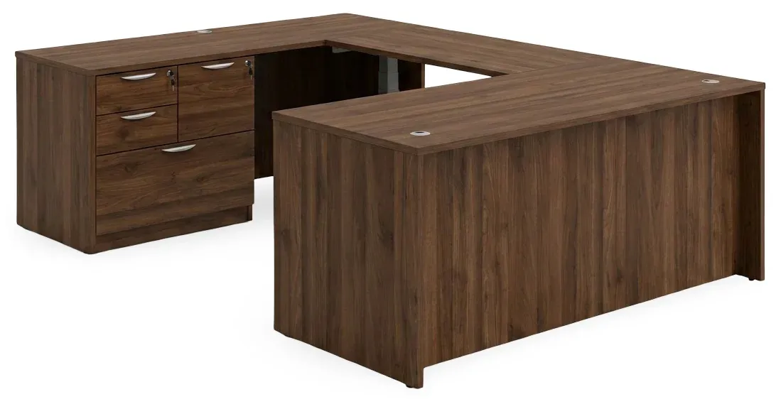 U Shaped Standing Desk with Drawers