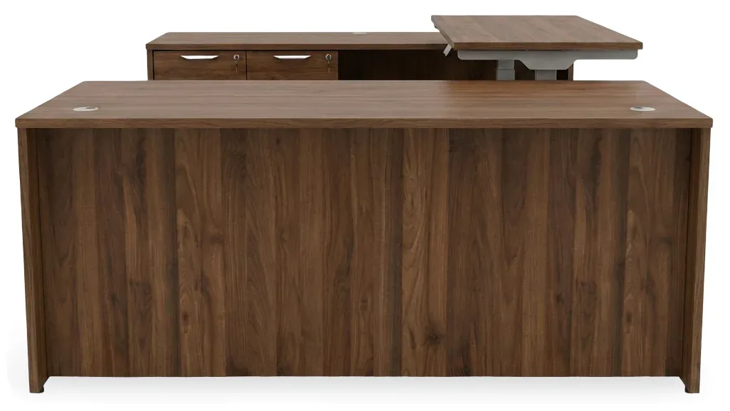 U Shaped Standing Desk with Drawers