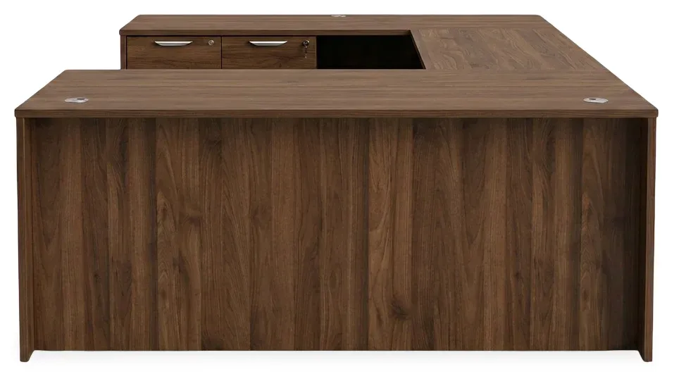 U Shaped Standing Desk with Drawers