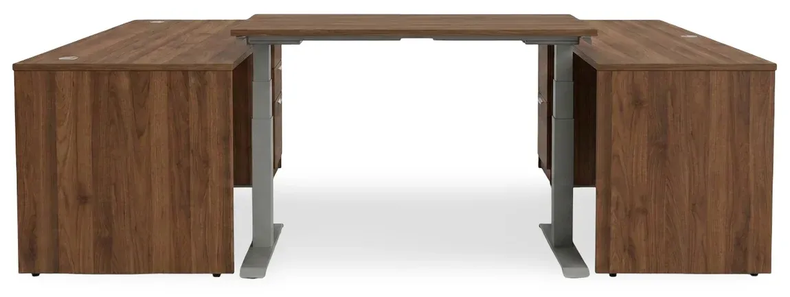 U Shaped Standing Desk with Drawers