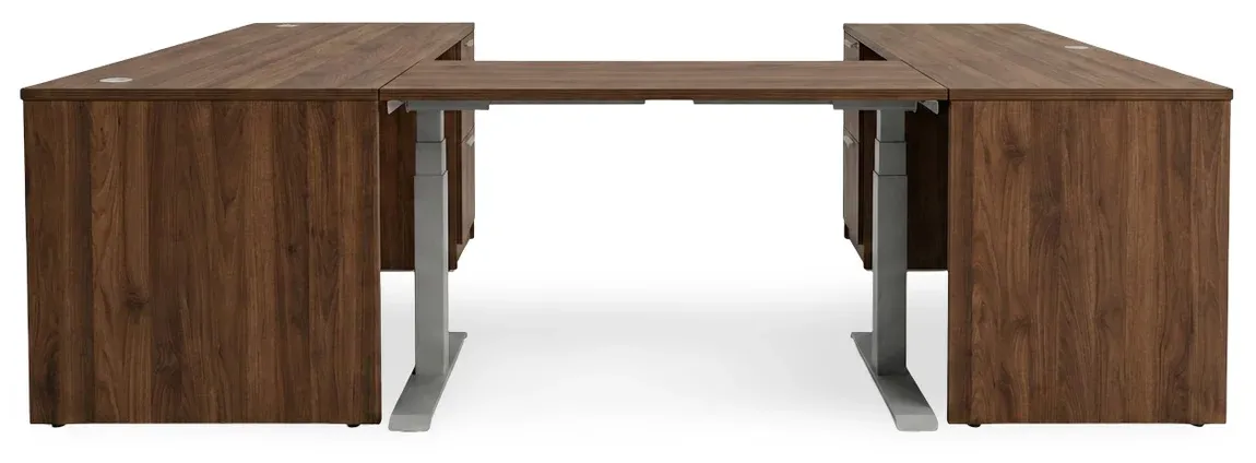 U Shaped Standing Desk with Drawers