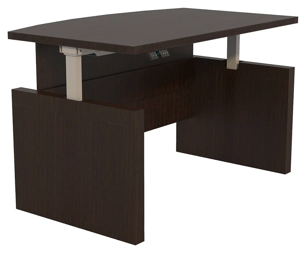 Height Adjustable Bow Front Desk
