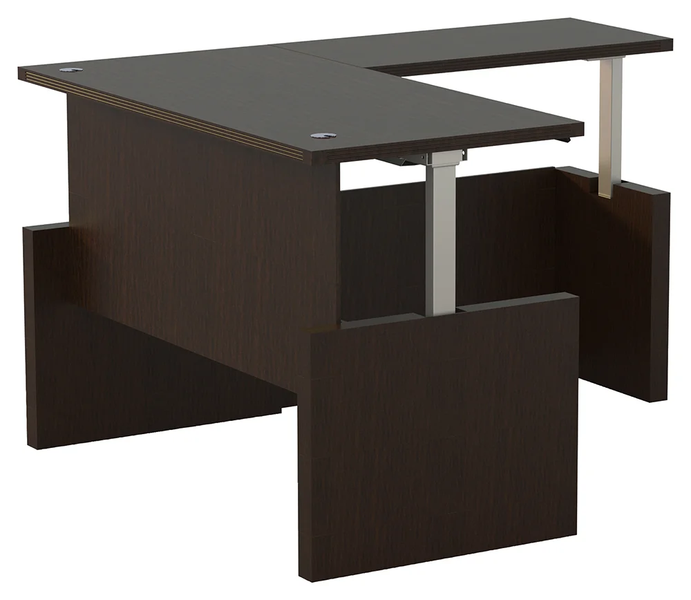 Height Adjustable L-Shaped Desk