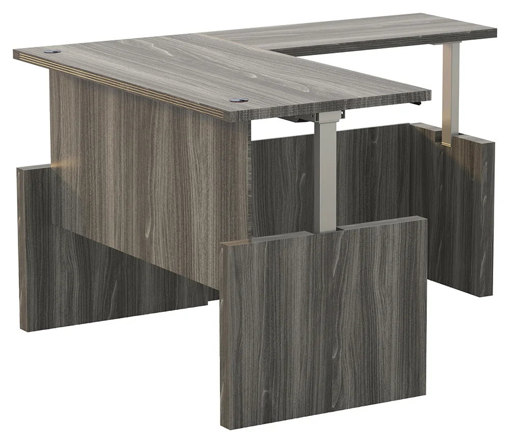 Height Adjustable L-Shaped Desk