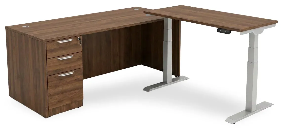 L Shaped Sit Stand Desk