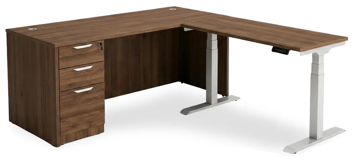 L Shaped Sit Stand Desk