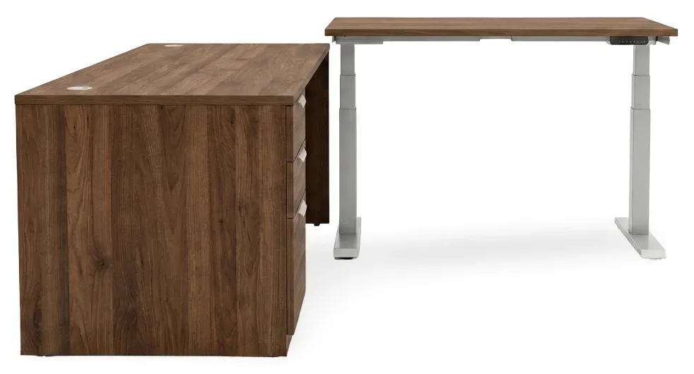 L Shaped Sit Stand Desk