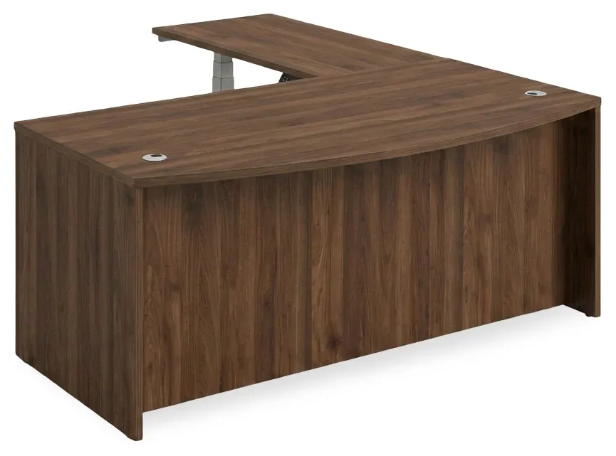 Bow Front Sit Stand L Shape Desk