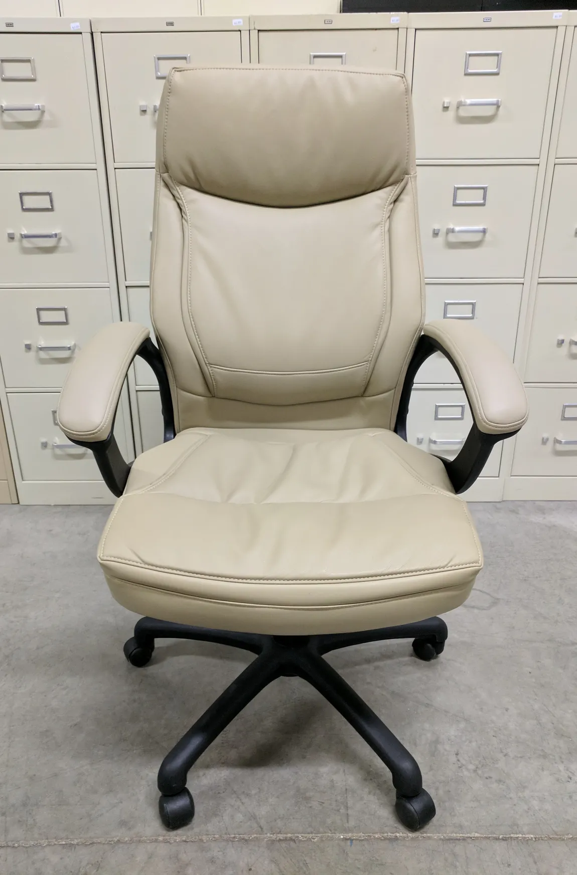 Office Star Tan Leather Executive Rolling Office Chairs