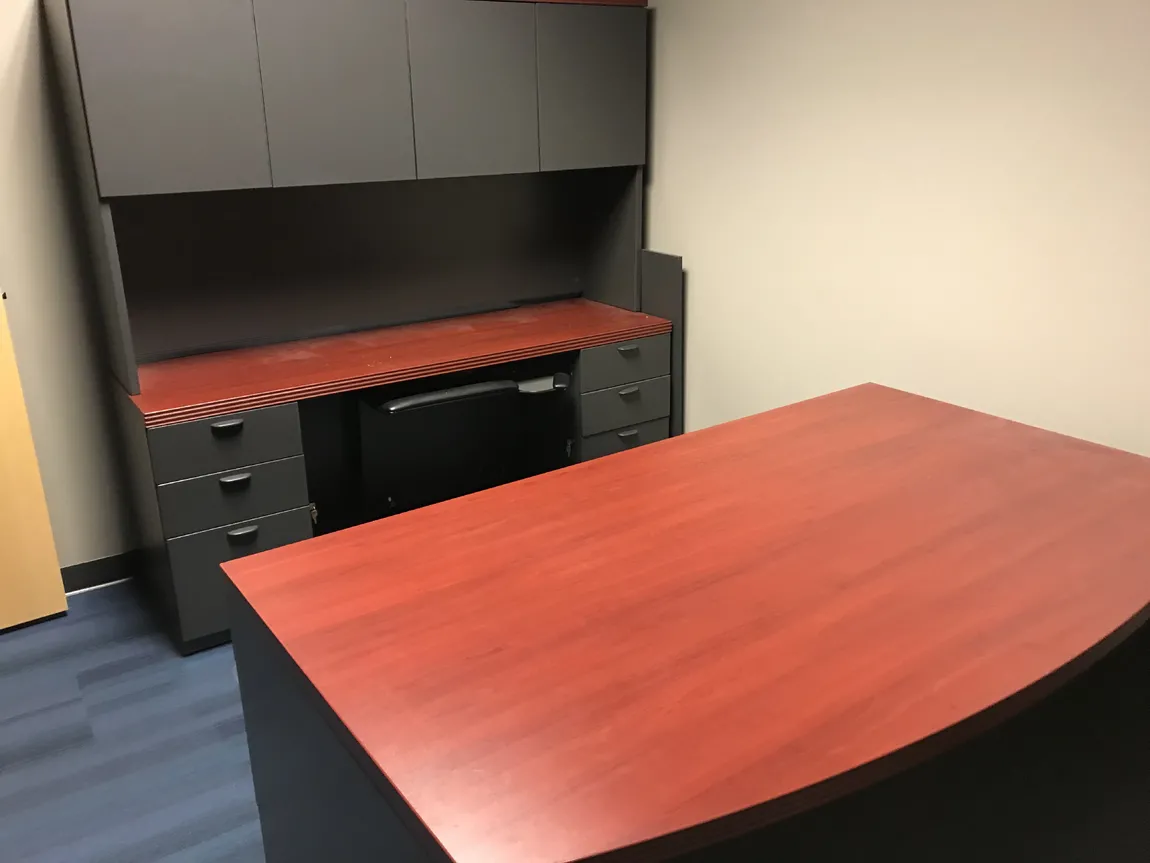 LaCasse Bow Front Desk with Credenza and Hutch