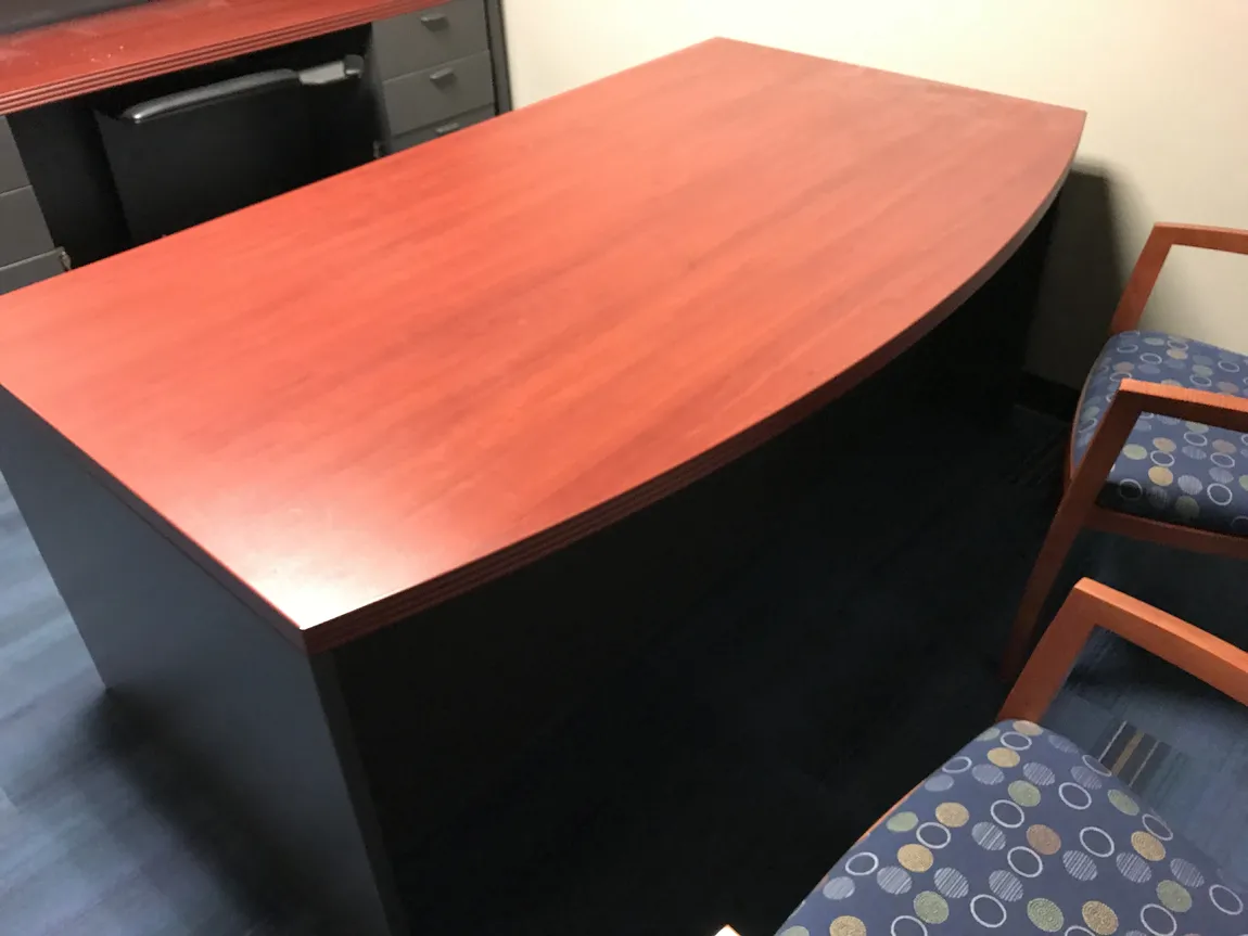 LaCasse Bow Front Desk with Credenza and Hutch