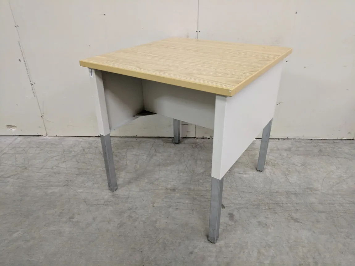 Pitney Bowes Oak Laminate Square Table - 30 Inch Wide