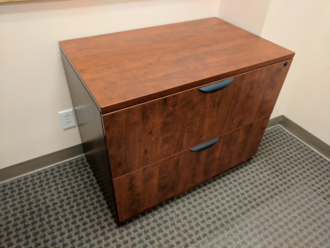 Cherry Laminate 2 Drawer Lateral Filing Cabinets â€“ 36 Inch Wide
