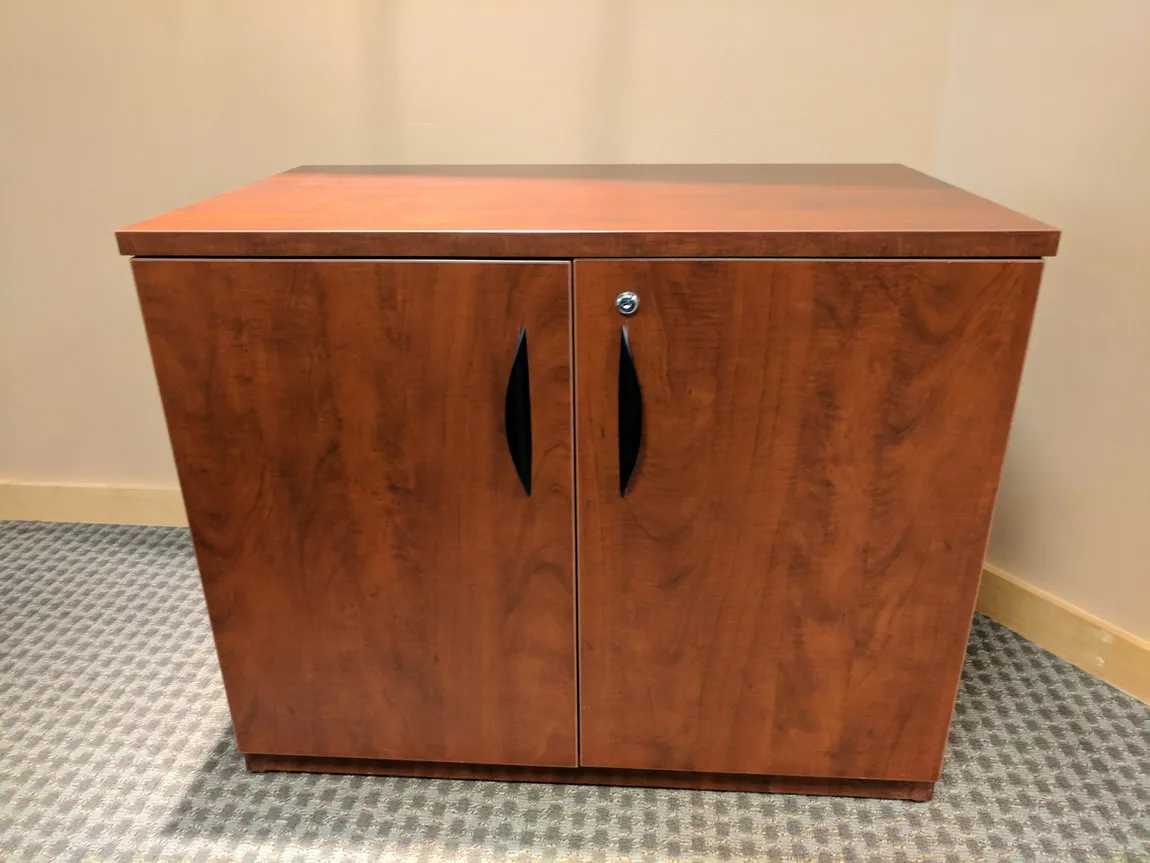 2 Door Cherry Laminate Storage Cabinet