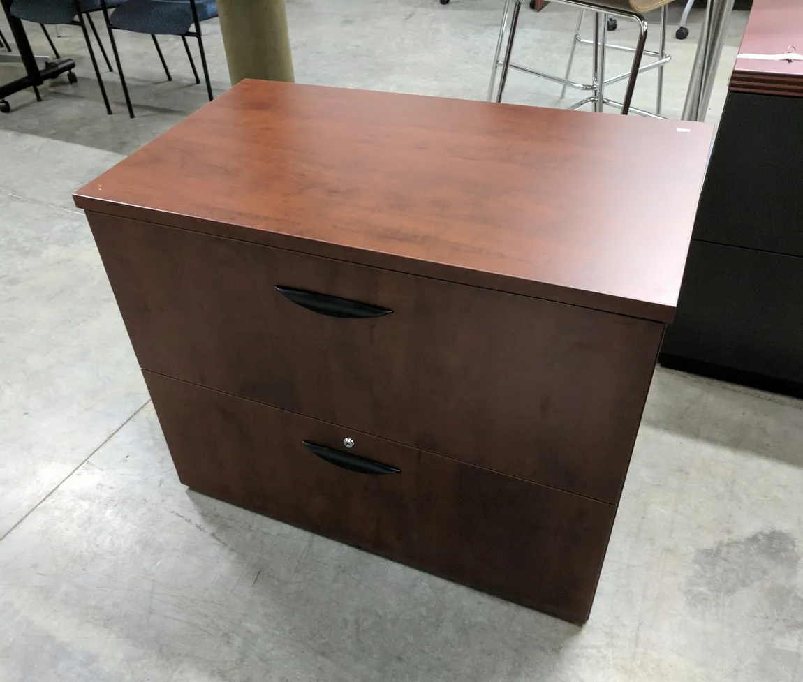 Cherry Laminate 2 Drawer Lateral File Cabinet â€“ 36 Inch Wide