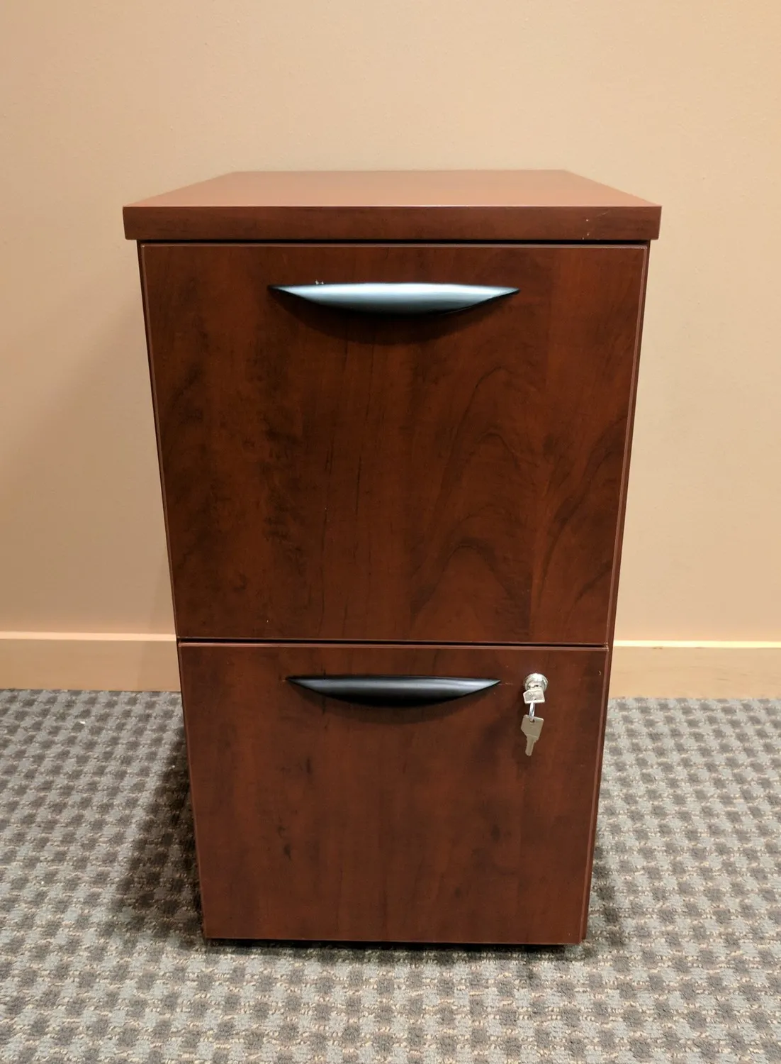 Cherry Laminate 2 Drawer Pedestal File