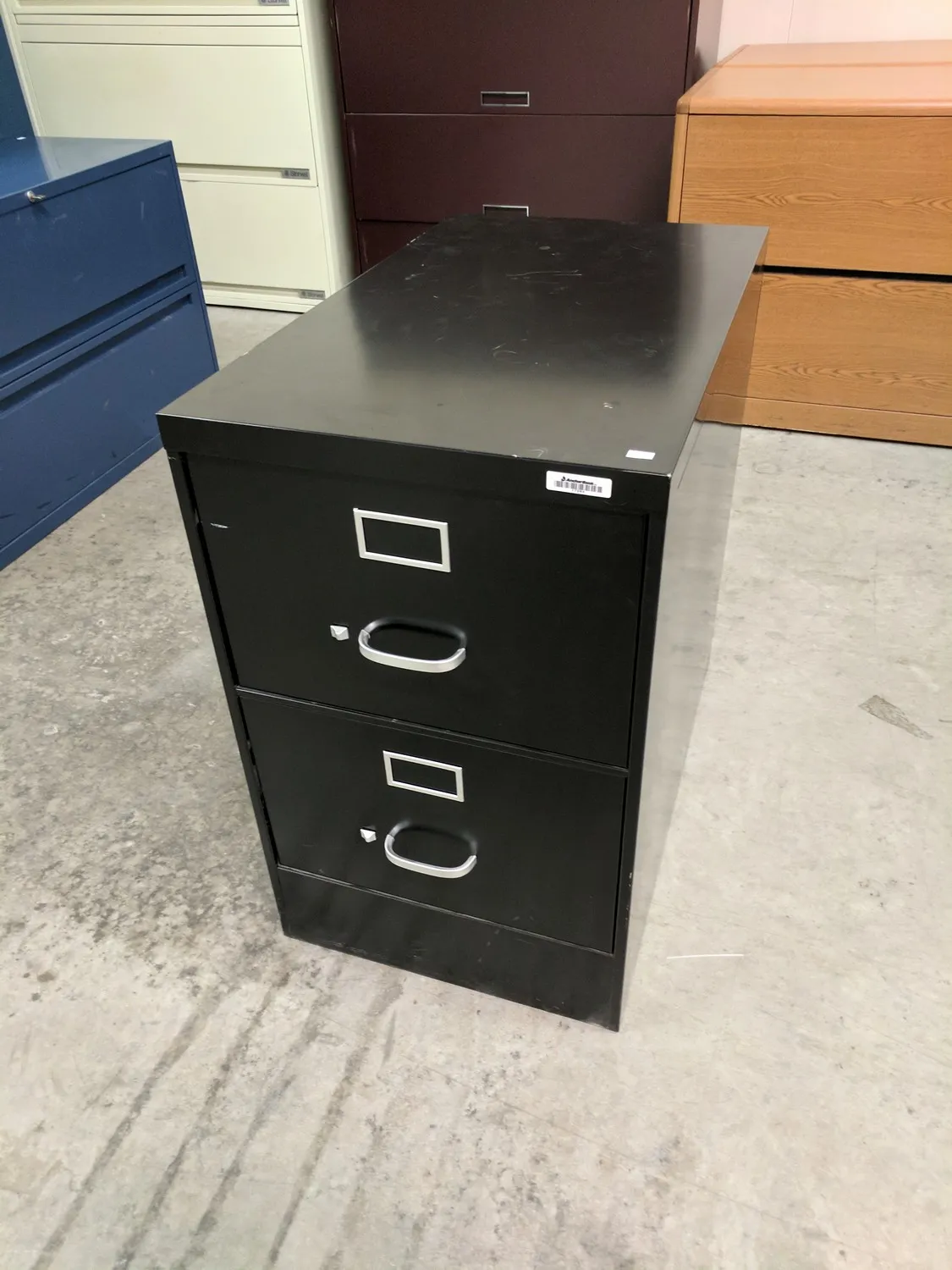 Black Steelcase 2 Drawer Vertical Legal File Cabinet