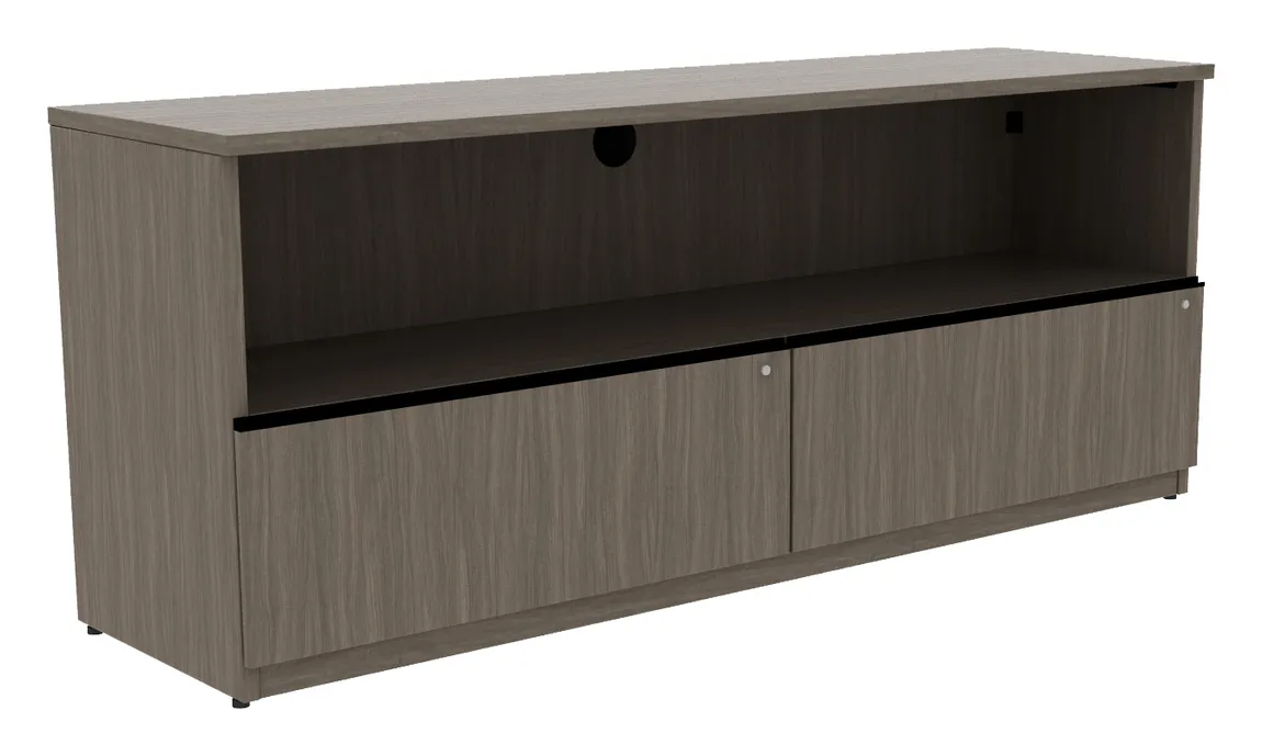 Credenza with Drawers and Open Storage