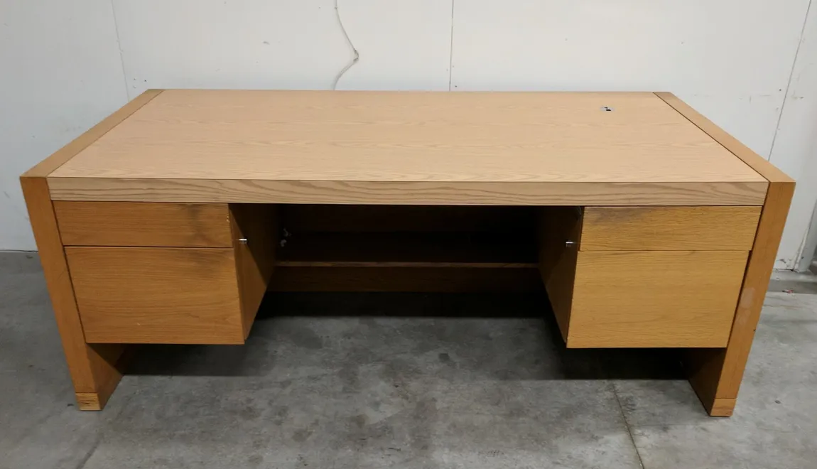 Oak Laminate Desk with Drawers